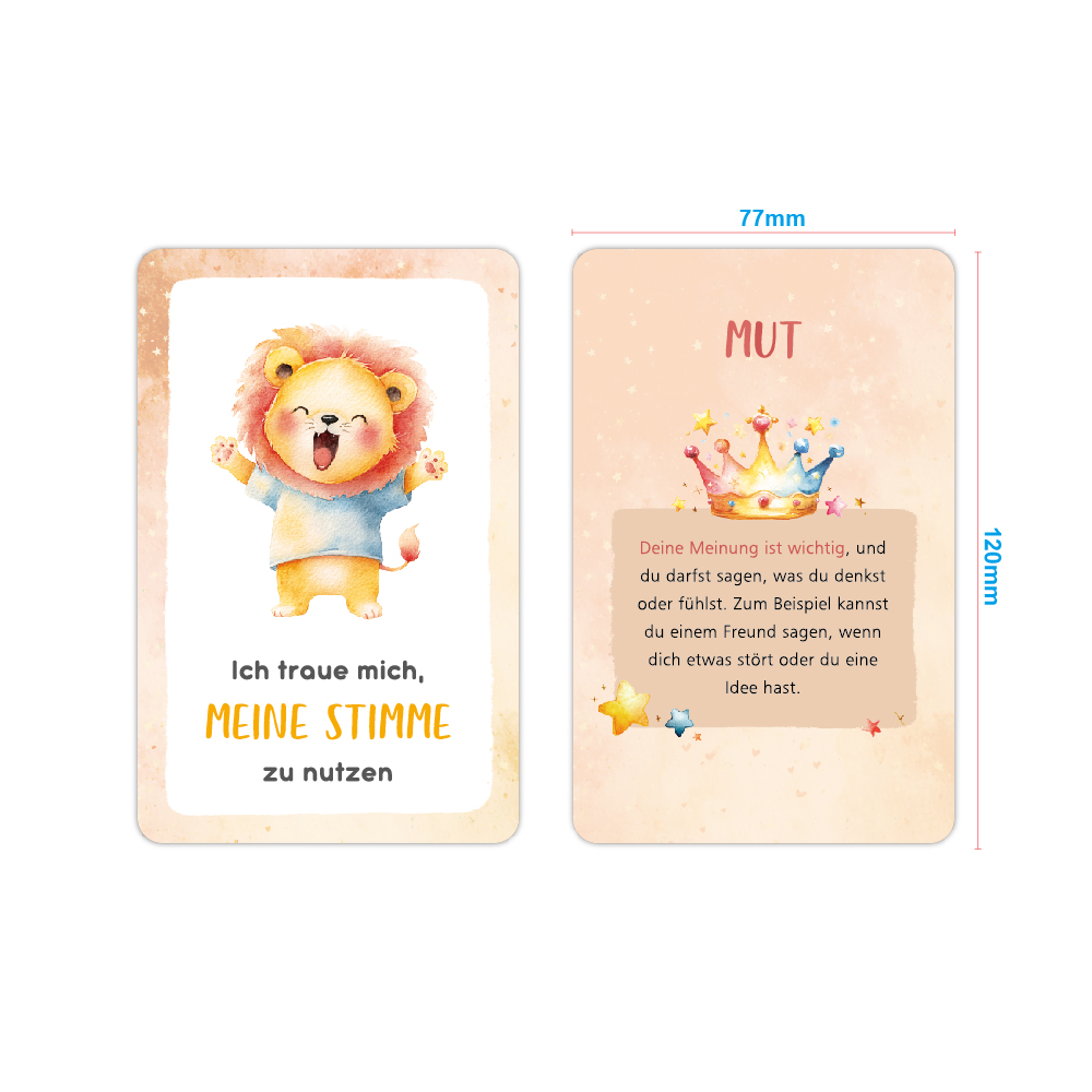 Kids Early Education - การ์ดมายด์ฟูลเนสใหม่ 32 ชิ้น การ์ดสัตว์ ภาษาอังกฤษ ความรู้สึก