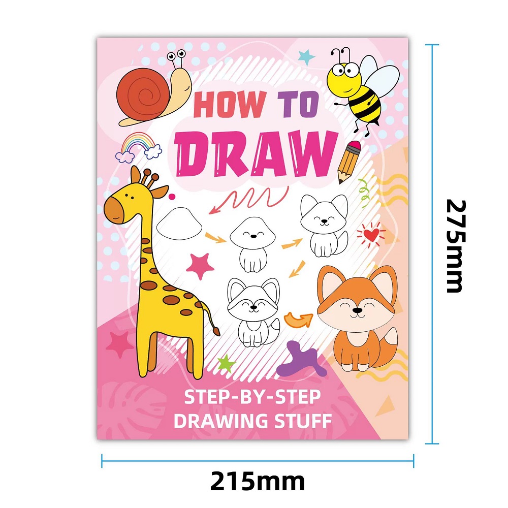 Kids Early Education Books - วิธีการวาดสมุดสเก็ตช์ภาพการ์ตูนสัตว์สําหรับเด็ก Doodles & Coloring Early Learning