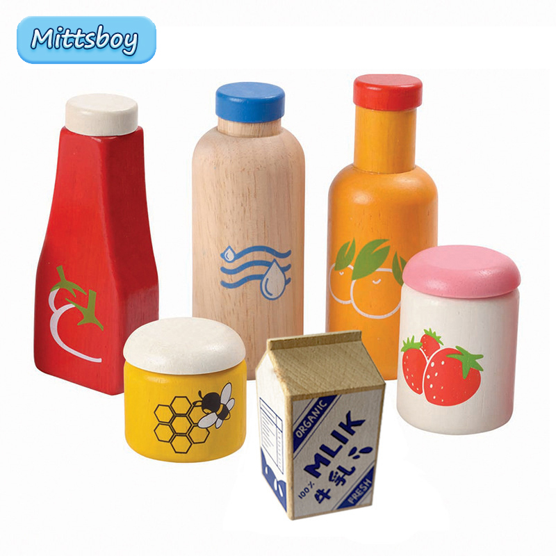 Kids Education Usa - เด็กของเล่นไม้3D Toy Play House ซอสขวดน้ำผึ้งเหมือนจริงสตรอเบอร์รี่ไม้จำลองของเล่นของเล่นเพื่อการศึกษาของขวัญ
