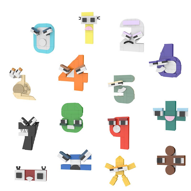 Kids Educational - Alphabet Numbers & More - ชุดตัวต่อสร้างสรรค์ MOC ลายตัวเลขและตัวอักษรการ์ตูนรูปสัตว์ 0-9 ชุดตัวต่อเสริมพัฒนาการสำหรับเด็ก ของขวัญสำหรับเด็ก