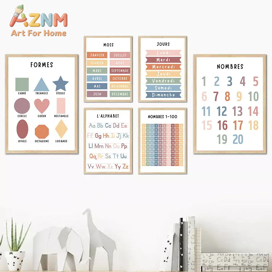 ภาพวาดบนผ้าใบลายตัวอักษรภาษาอั - Kids Educational - Alphabet Numbers & More บทวิจารณ์และราคา