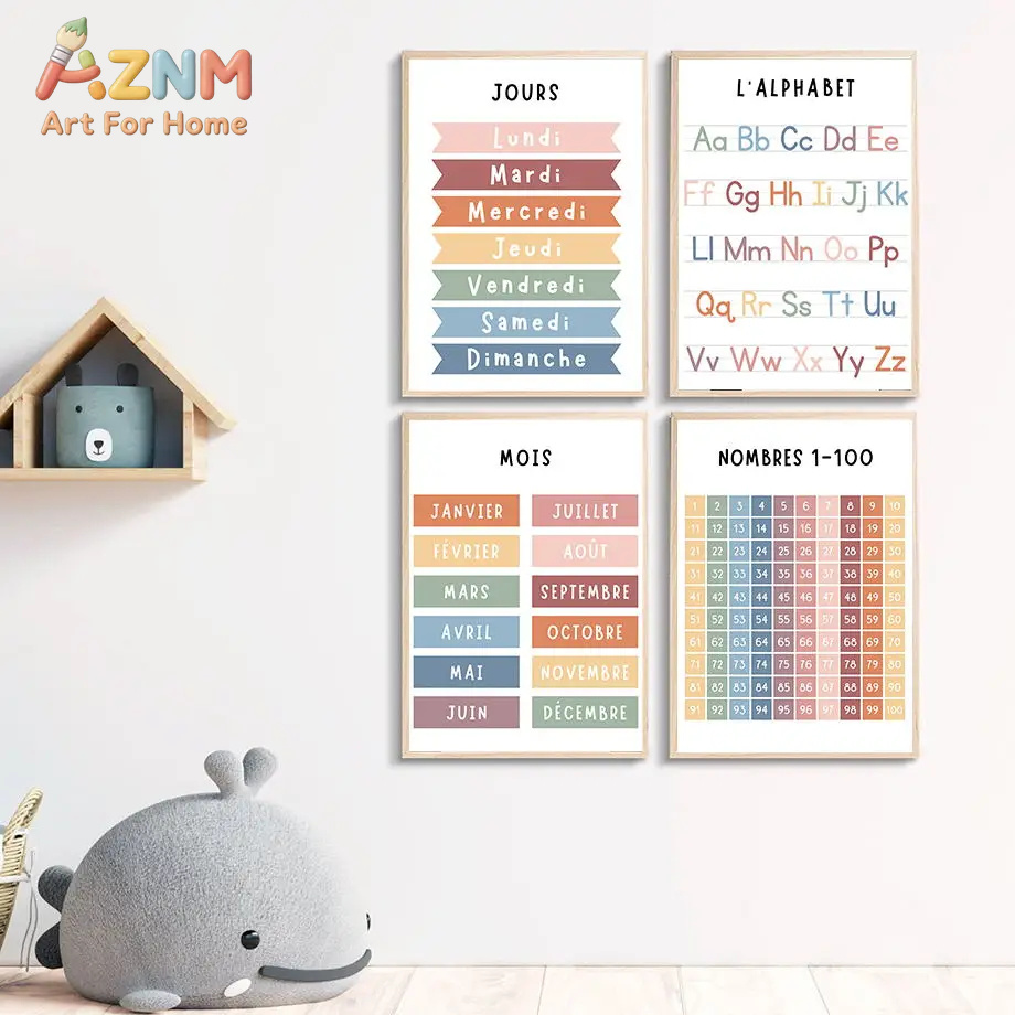 ภาพวาดบนผ้าใบลายตัวอักษรภาษาอั - Kids Educational - Alphabet Numbers & More บทวิจารณ์และราคา