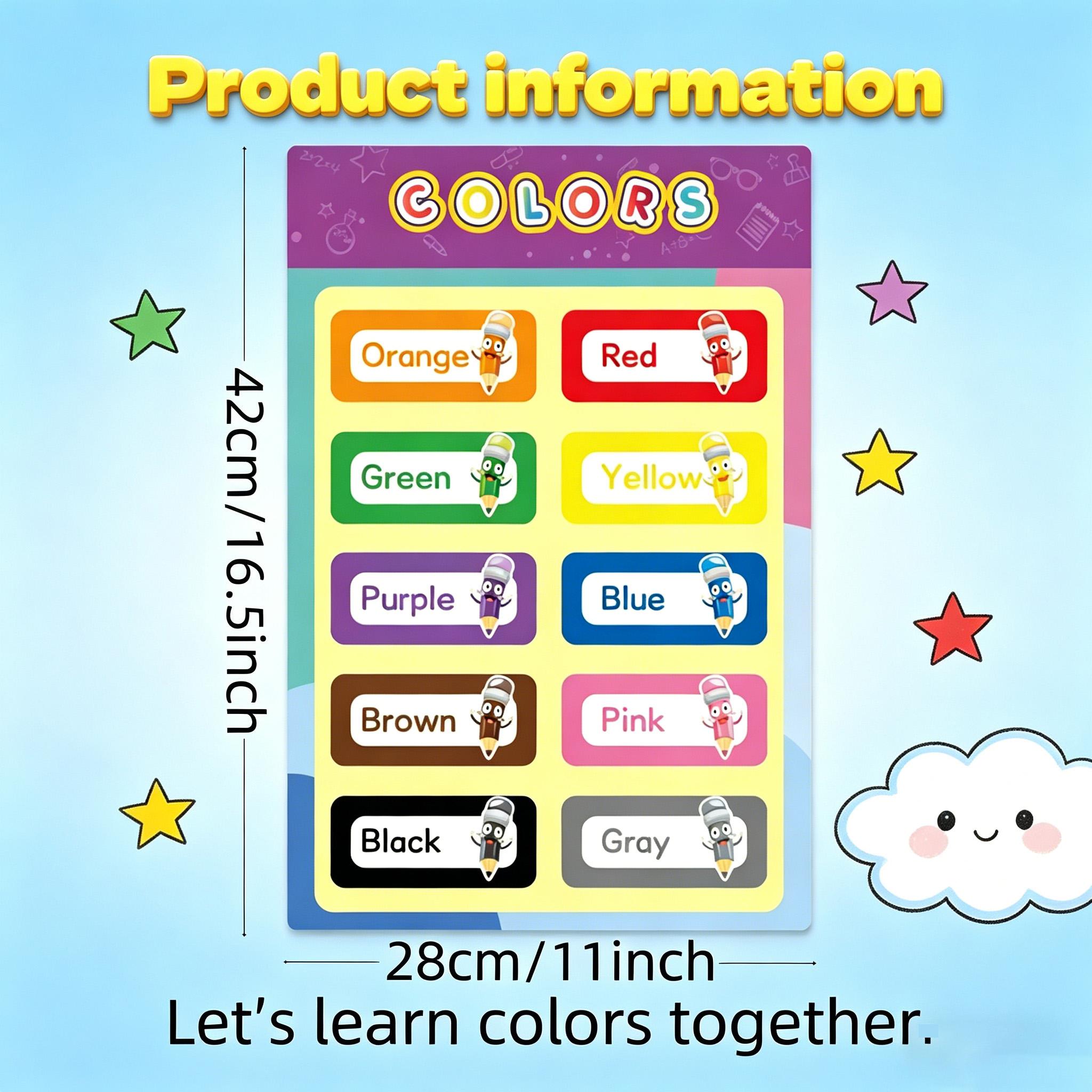 โปสเตอร์การศึกษา 16 ชิ้นสำหรับ - Kids Educational - Alphabet Numbers & More บทวิจารณ์และราคา