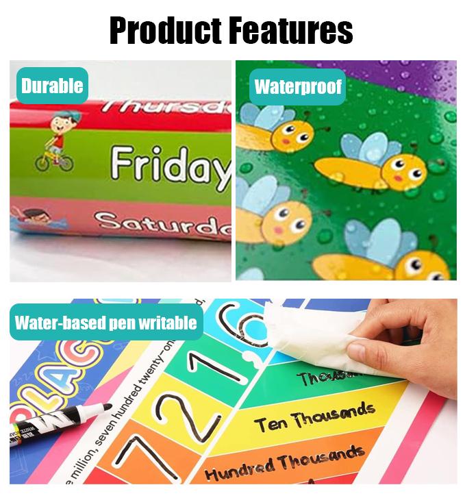 โปสเตอร์การศึกษา 16 ชิ้นสำหรับ - Kids Educational - Alphabet Numbers & More บทวิจารณ์และราคา