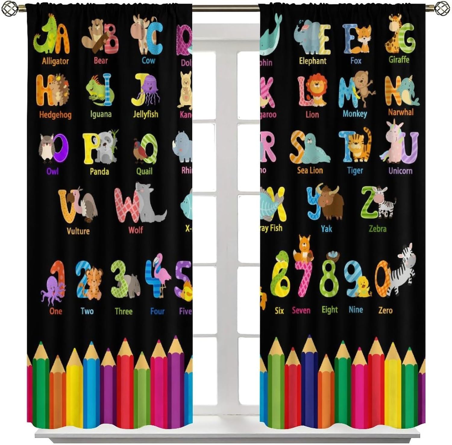 ผ้าม่านลายการ์ตูน ABC ตัวอักษร - Kids Education Youtube บทวิจารณ์และราคา