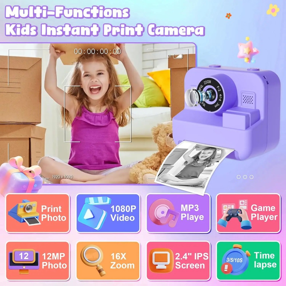 กล้องพิมพ์ความร้อนทันทีเพื่อกา - Kids Education Images บทวิจารณ์และราคา