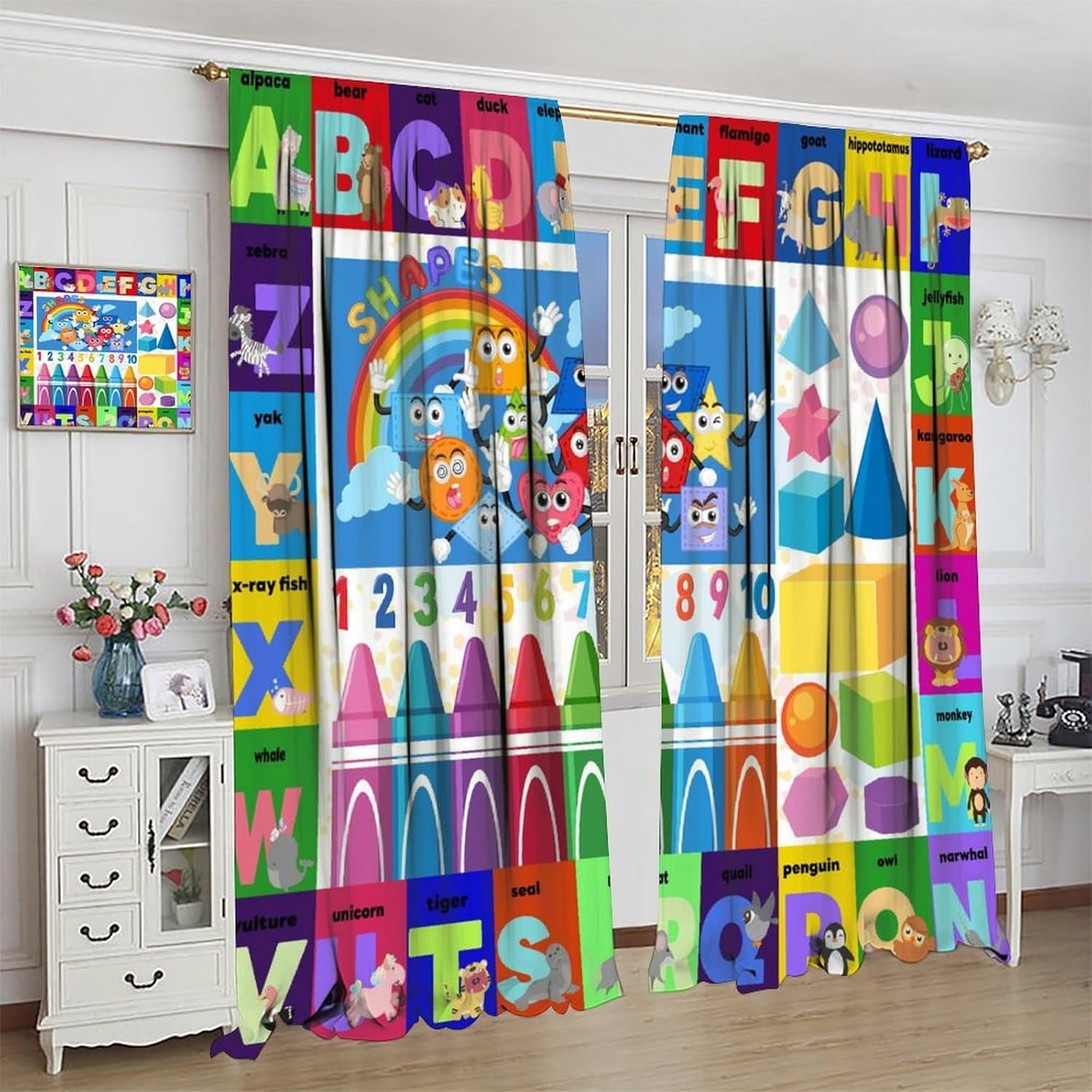 ม่านการศึกษา ABC สีสันสดใส ลาย - Kids Education Youtube บทวิจารณ์และราคา