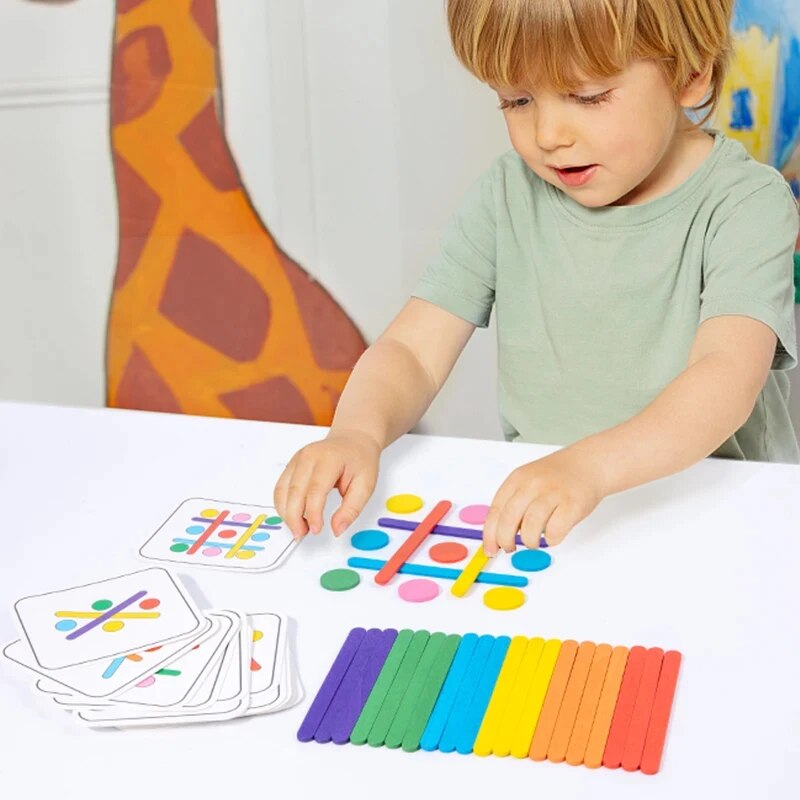 เด็ก Rainbow Stick คิดปริศนาไม - Kids Education Table บทวิจารณ์และราคา