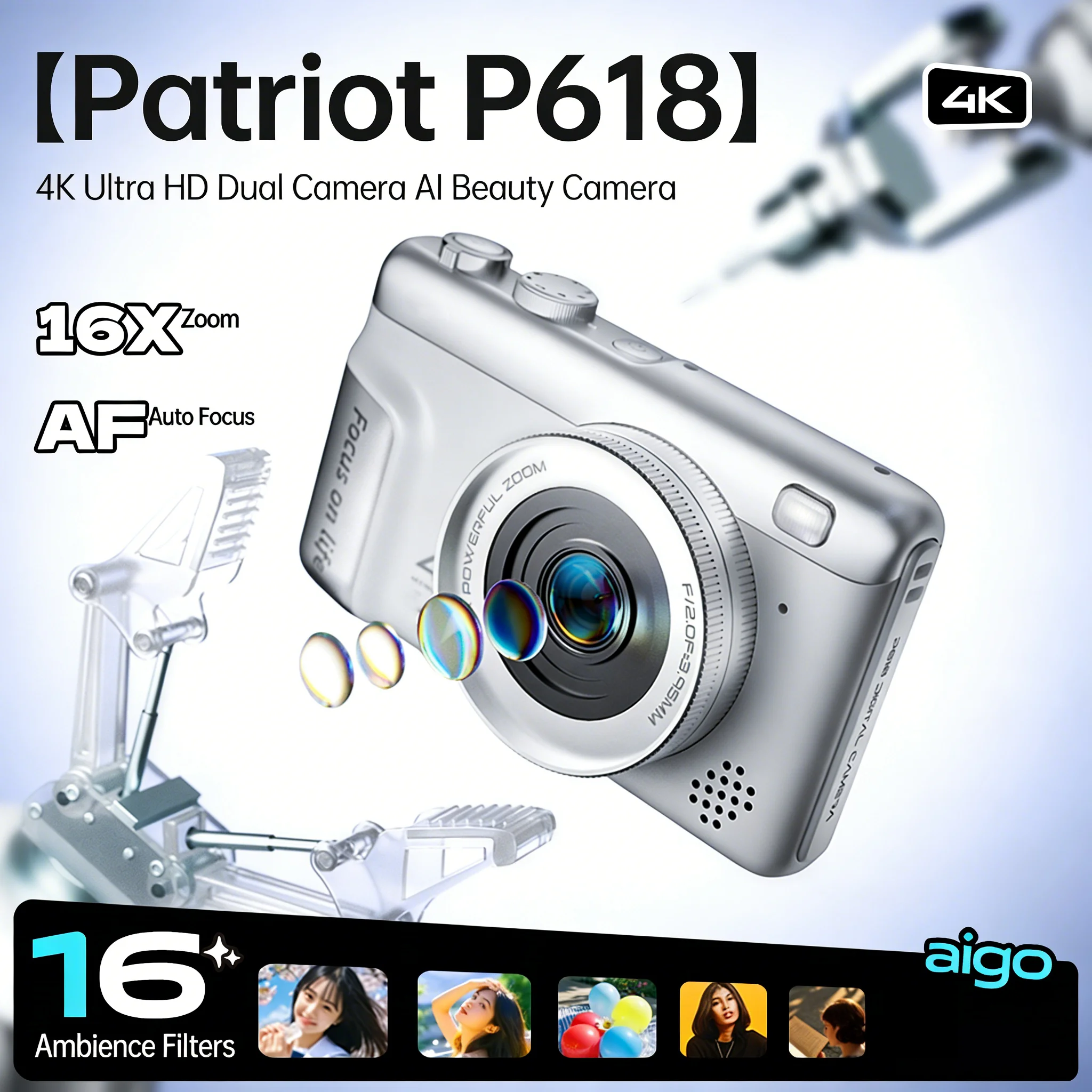 กล้องดิจิตอล 4K มินิเรโทร CCD  - Kids Education Images บทวิจารณ์และราคา