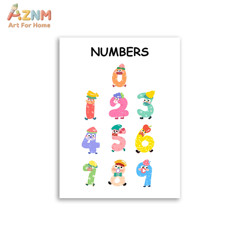 AZNM ศิลปะบนผืนผ้าใบแบบไม่มีกร - Kids No Education บทวิจารณ์และราคา