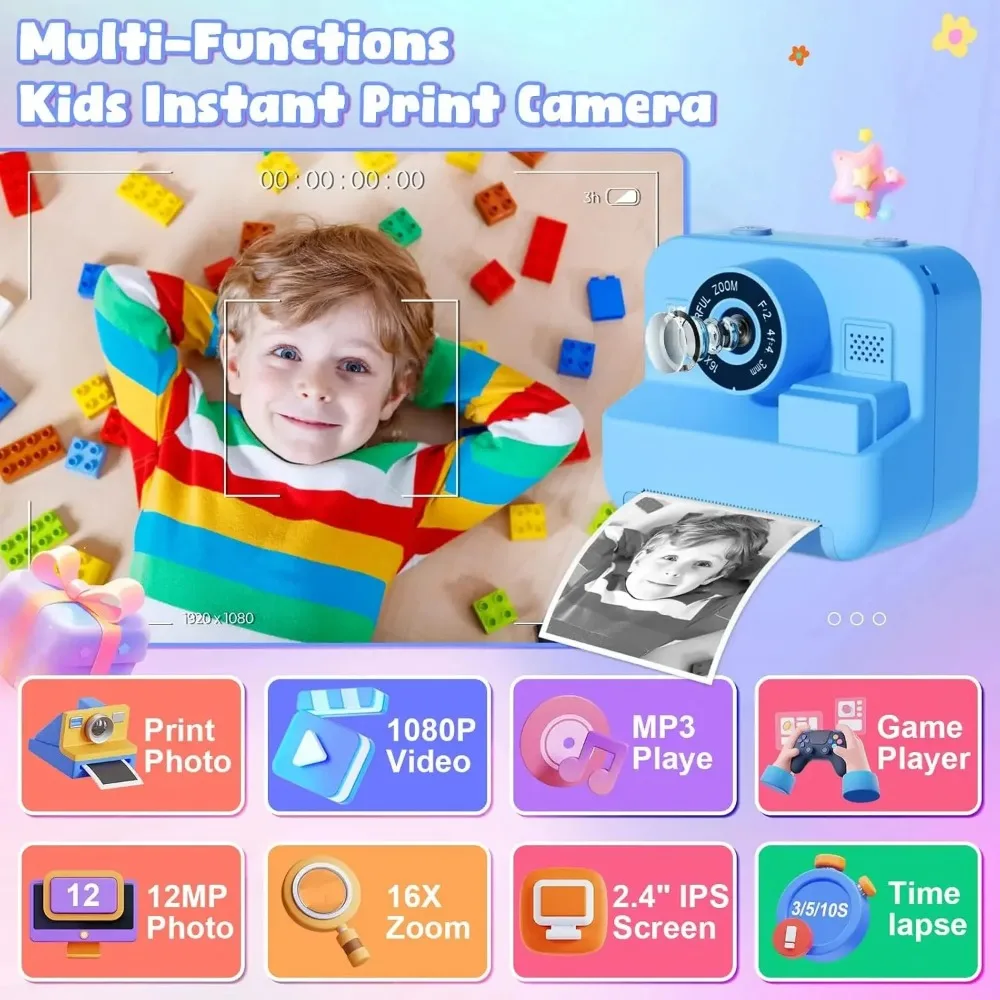 กล้องถ่ายรูปสำหรับเด็กพิมพ์ลาย - Kids Education Images บทวิจารณ์และราคา
