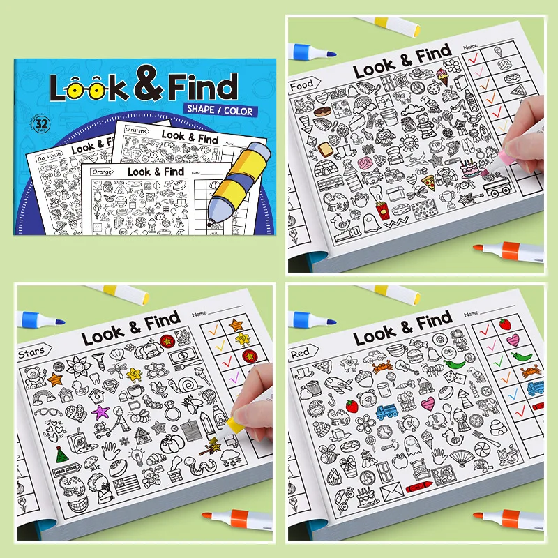 หนังสือกิจกรรมค้นหาของเล่นสำหร - Kids Early Education Books บทวิจารณ์และราคา