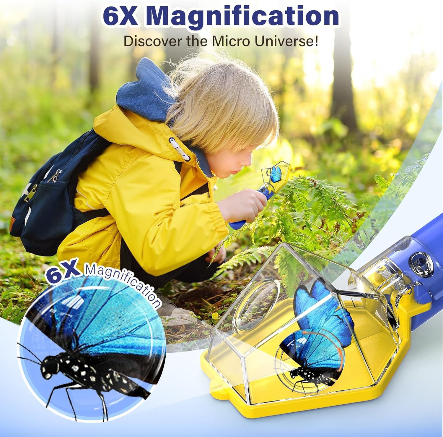 กล่องดูแมลงแบบขยาย 6 เท่าสำหรั - Kids No Education บทวิจารณ์และราคา